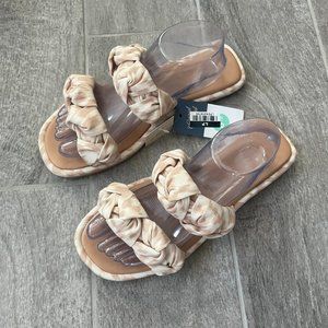 NWT Universal Thread Women's Meg Knotted Slide Sandals Almond Brown Size 6 & 8.5